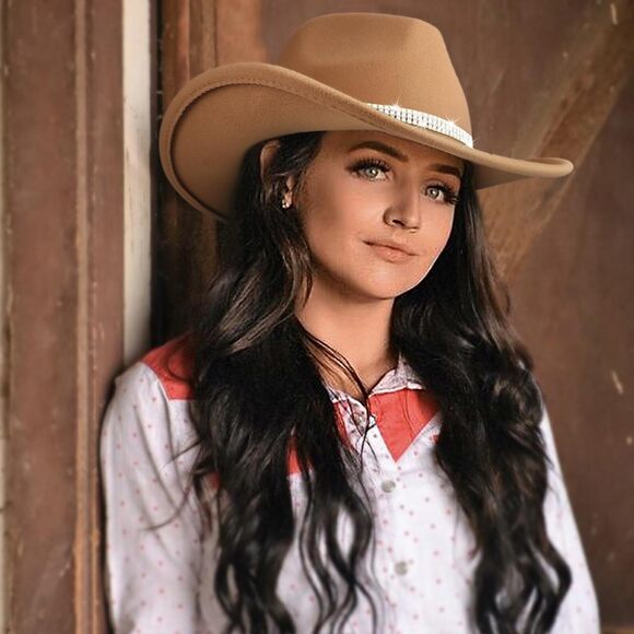 3314 Glitter Cowboy Hat Classic Western Rhinestone Cowgirl Hat Outdoor Wide main image 8